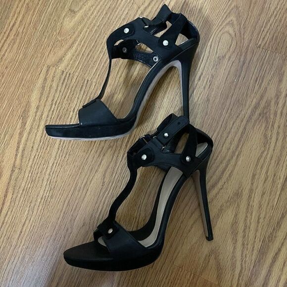 Herve Leger Hera black high heel Strappy sandals Stiletto shoes size EU 38 US 7 - Picture 8 of 9